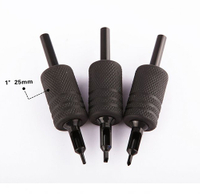 25mm Disposable Black Silicone Tattoo Grip Tube with Clear Tip